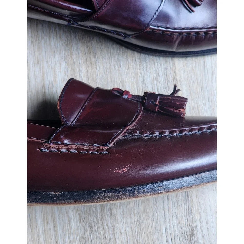 Allen Edmonds Men's Stowe 42397 Burgundy Polished Calf Leather Loafers Size 12